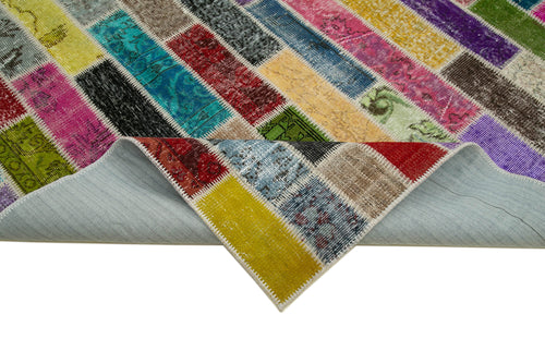 Kirk Yama Grey Patchwork Cotton Wool Handmade Area Rug 6'7'' x 10'2''