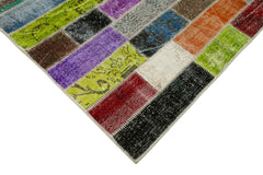 Kirk Yama Grey Patchwork Cotton Wool Handmade Area Rug 6'6'' x 10'0''