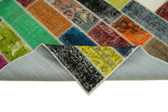 Kirk Yama Grey Patchwork Cotton Wool Handmade Area Rug 6'7'' x 9'8''