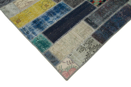 Kirk Yama Grey Patchwork Cotton Wool Handmade Area Rug 6'8'' x 10'0''