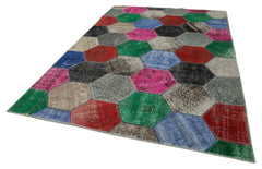 Kirk Yama Grey Patchwork Cotton Wool Handmade Area Rug 6'7'' x 10'0''