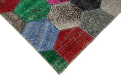 Kirk Yama Grey Patchwork Cotton Wool Handmade Area Rug 6'7'' x 10'0''
