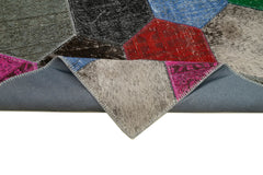 Kirk Yama Grey Patchwork Cotton Wool Handmade Area Rug 6'7'' x 10'0''
