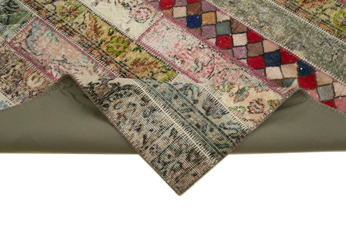 Handmade Area Rug – Kirk Yama Grey Patchwork Cotton Wool Carpet 6'8''x10'