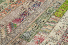 Kirk Yama Grey Patchwork Cotton Wool Handmade Area Rug 6'7'' x 9'11''