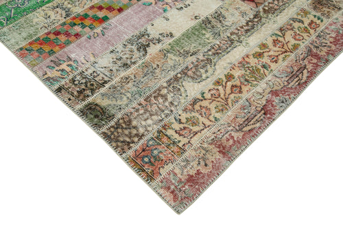Kirk Yama Grey Patchwork Cotton Wool Handmade Area Rug 6'8'' x 9'11''