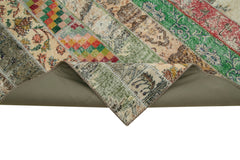 Handmade Area Rug – Durable Cotton Wool Rug Grey Patchwork Carpet 6'8''x9'11''