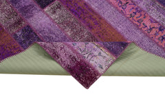 Kirk Yama Purple Patchwork Cotton Wool Handmade Area Rug 6'9'' x 10'0''