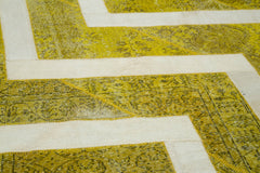 Kirk Yama Yellow Patchwork Cotton Wool Handmade Area Rug 6'8'' x 9'8''