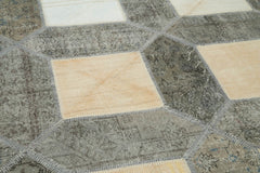 Kirk Yama Grey Patchwork Cotton Wool Handmade Area Rug 6'6'' x 10'0''