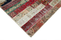 Kirk Yama Grey Patchwork Cotton Wool Handmade Area Rug 6'8'' x 9'10''