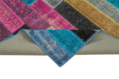 Kirk Yama Grey Patchwork Cotton Wool Handmade Area Rug 6'7'' x 9'10''