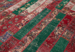 Kirk Yama Grey Patchwork Cotton Wool Handmade Area Rug 6'7'' x 9'11''