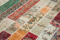 Kirk Yama Grey Patchwork Cotton Wool Handmade Area Rug 6'7'' x 9'11''