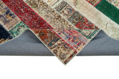 Kirk Yama Grey Patchwork Cotton Wool Handmade Area Rug 6'7'' x 9'11''