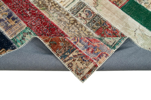 Kirk Yama Grey Patchwork Cotton Wool Handmade Area Rug 6'7'' x 9'11''