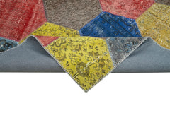 Kirk Yama Grey Patchwork Cotton Wool Handmade Area Rug 6'8'' x 10'2''