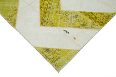 Kirk Yama Yellow Patchwork Cotton Wool Handmade Area Rug 6'7'' x 10'6''