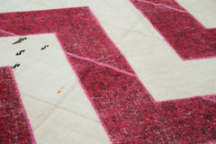 Handmade Area Rug - Kirk Yama Pink Patchwork Cotton Wool Carpet 6'7''x10'2''