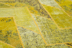Kirk Yama Yellow Patchwork Cotton Wool Handmade Area Rug 6'9'' x 10'0''