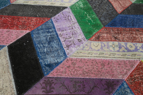 Kirk Yama Grey Patchwork Cotton Wool Handmade Area Rug 7'1'' x 9'11''