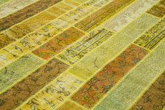 Kirk Yama Yellow Patchwork Cotton Wool Handmade Area Rug 8'2'' x 10'0''