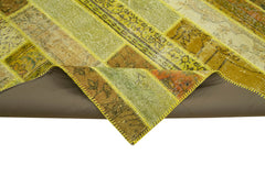Kirk Yama Yellow Patchwork Cotton Wool Handmade Area Rug 8'2'' x 10'0''