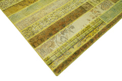 Kirk Yama Yellow Patchwork Cotton Wool Handmade Area Rug 8'0'' x 10'1''