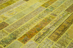 Kirk Yama Yellow Patchwork Cotton Wool Handmade Area Rug 8'0'' x 10'1''