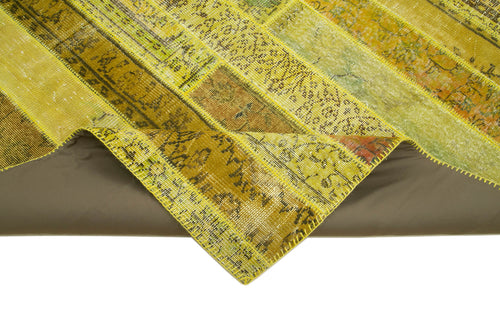 Kirk Yama Yellow Patchwork Cotton Wool Handmade Area Rug 8'0'' x 10'1''