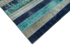 Kirk Yama Grey Patchwork Cotton Wool Handmade Area Rug 8'5'' x 10'0''