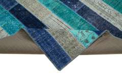 Kirk Yama Grey Patchwork Cotton Wool Handmade Area Rug 8'5'' x 10'0''