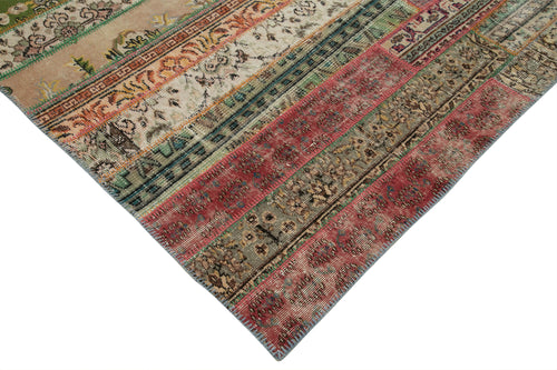 Kirk Yama Grey Patchwork Cotton Wool Handmade Area Rug 8'0'' x 10'0''