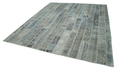 Kirk Yama Grey Patchwork Cotton Wool Handmade Area Rug 8'2'' x 9'11''