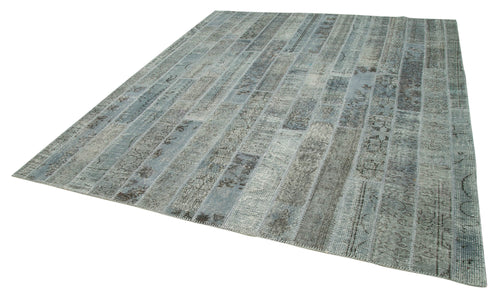 Kirk Yama Grey Patchwork Cotton Wool Handmade Area Rug 8'2'' x 9'11''