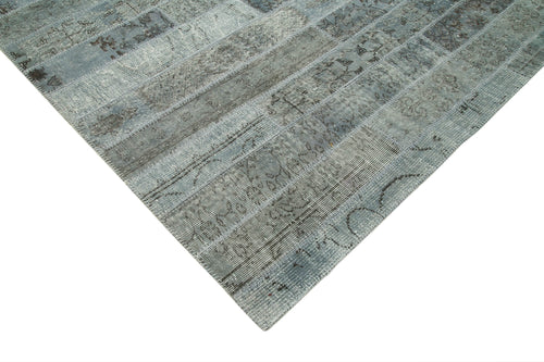 Kirk Yama Grey Patchwork Cotton Wool Handmade Area Rug 8'2'' x 9'11''