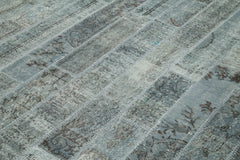 Kirk Yama Grey Patchwork Cotton Wool Handmade Area Rug 8'2'' x 9'11''