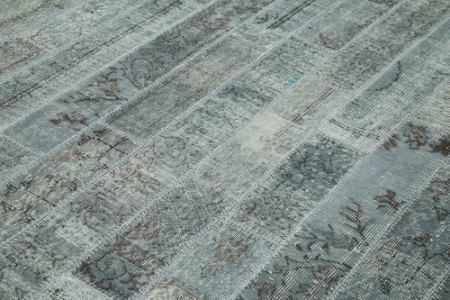 Kirk Yama Grey Patchwork Cotton Wool Handmade Area Rug 8'2'' x 9'11''