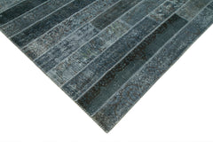 Kirk Yama Grey Patchwork Cotton Wool Handmade Area Rug 7'10'' x 10'1''