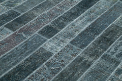 Kirk Yama Grey Patchwork Cotton Wool Handmade Area Rug 7'10'' x 10'1''