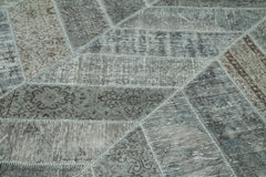 Kirk Yama Grey Patchwork Cotton Wool Handmade Area Rug 8'0'' x 10'2''