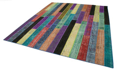 Kirk Yama Grey Patchwork Cotton Wool Handmade Area Rug 8'1'' x 9'8''