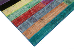 Kirk Yama Grey Patchwork Cotton Wool Handmade Area Rug 8'1'' x 9'8''