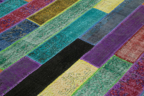 Kirk Yama Grey Patchwork Cotton Wool Handmade Area Rug 8'1'' x 9'8''