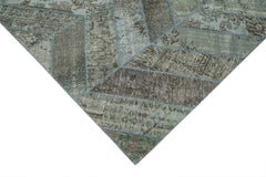 Kirk Yama Grey Patchwork Cotton Wool Handmade Area Rug 8'2'' x 10'1''