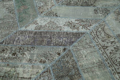 Kirk Yama Grey Patchwork Cotton Wool Handmade Area Rug 8'2'' x 10'1''