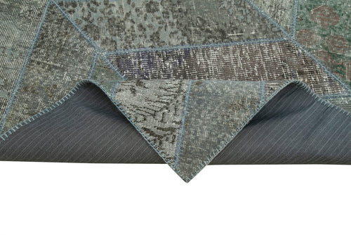 Kirk Yama Grey Patchwork Cotton Wool Handmade Area Rug 8'2'' x 10'1''