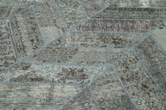 Kirk Yama Grey Patchwork Cotton Wool Handmade Area Rug 8'1'' x 10'1''