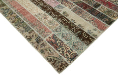 Kirk Yama Grey Patchwork Cotton Wool Handmade Area Rug 8'0'' x 10'0''