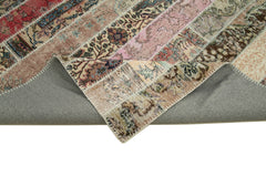 Kirk Yama Grey Patchwork Cotton Wool Handmade Area Rug 8'0'' x 10'0''